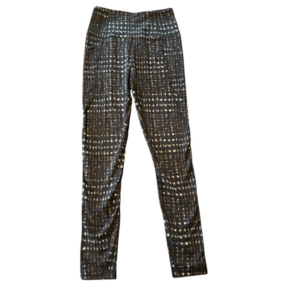 Core 10‎ Womens High Waisted Abstract Print Leggings Black Small WL0010-21 NWT